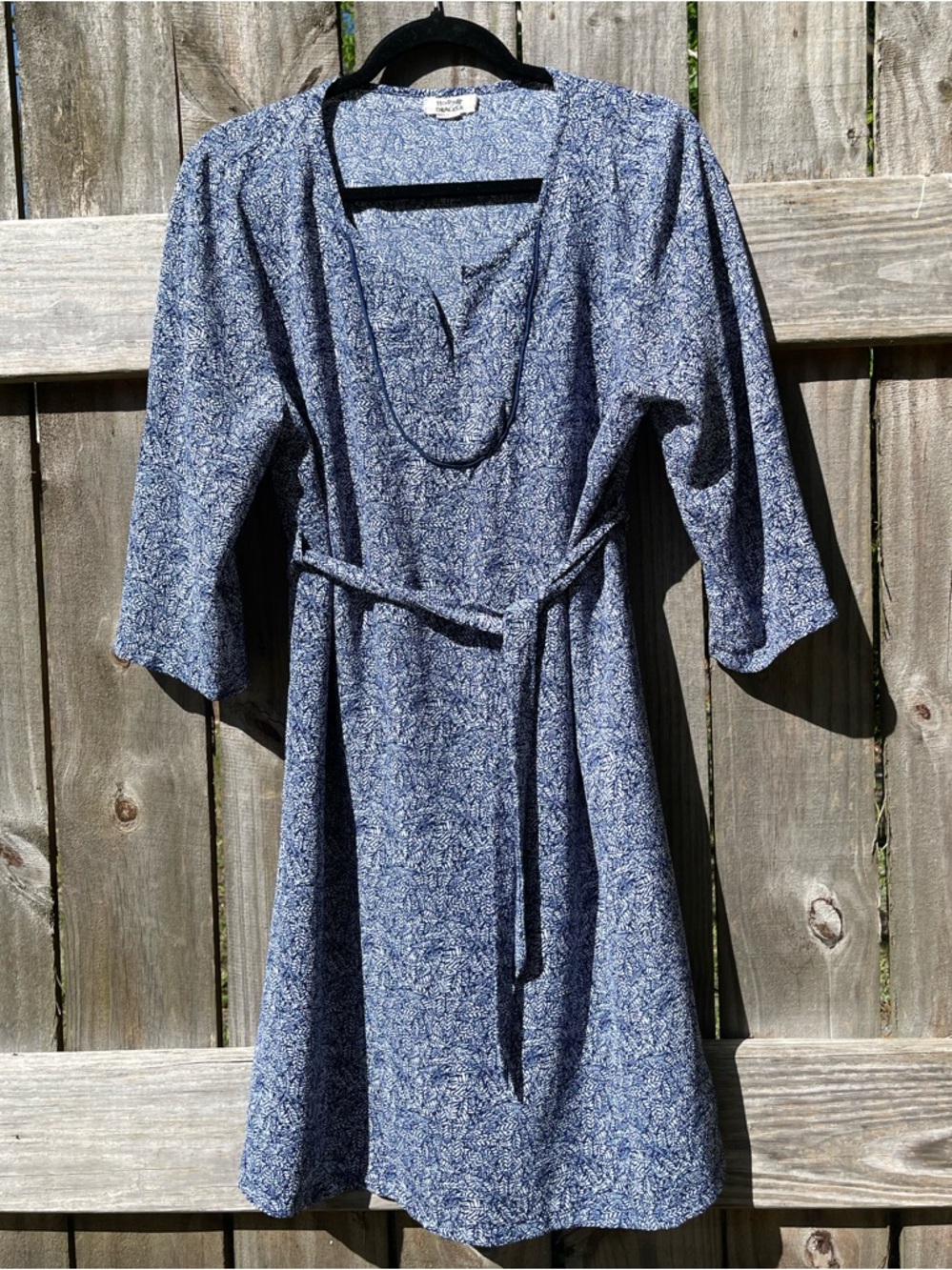 Molly Bracken Navy and White Printed Dress Sz L